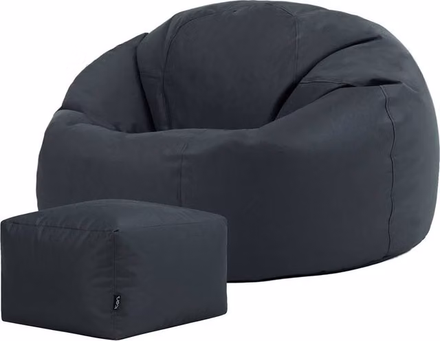 icon Classic Indoor Outdoor Bean Bag and Pouffe in Blue and Grey – 1