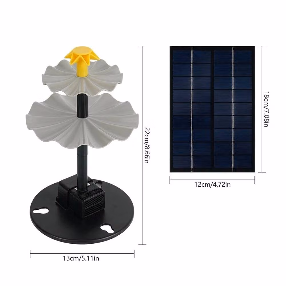 Havendro 4W Solar Powered 2 Tier Cascade Bird Bath in Black – 2
