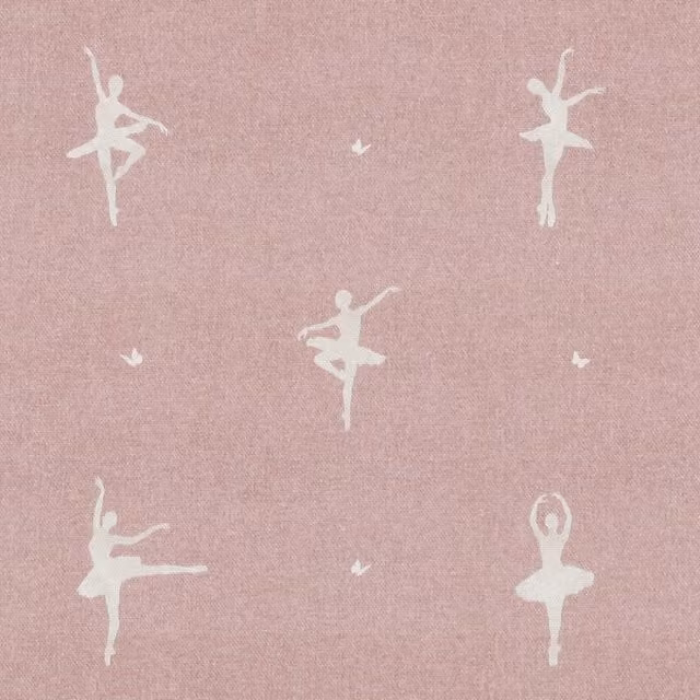 ANTE DECOR Bubblegum Pink Ballerinas Printed Cotton Fabric for Children