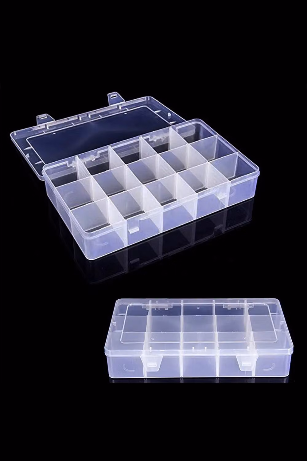 Neel Blue 15 Compartment Plastic Storage Box with Lid in Blue and Transparent – 2