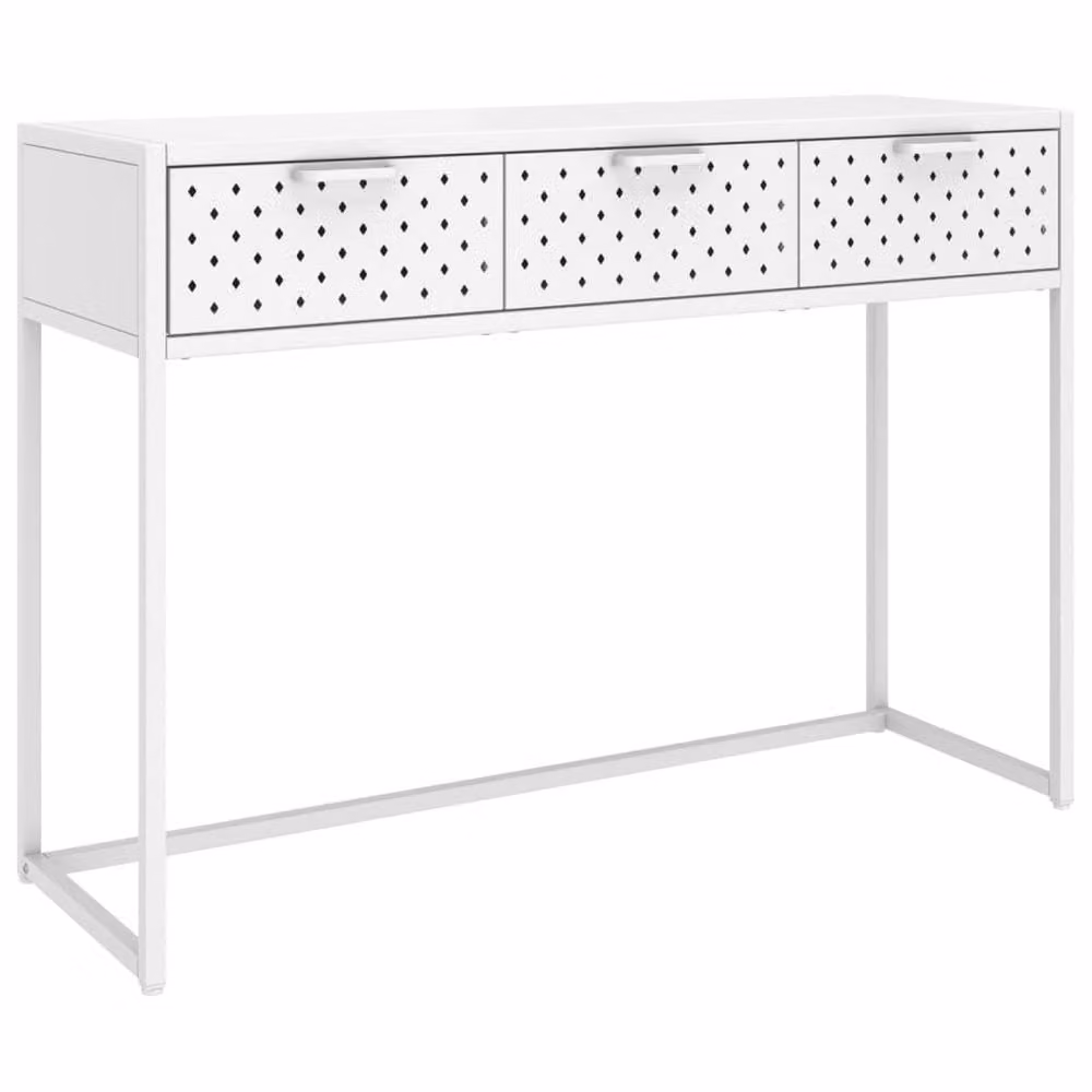 Berkfield Home Modern White Metal Console Table W/D/H: 106 x 35 x 75 cm – 2