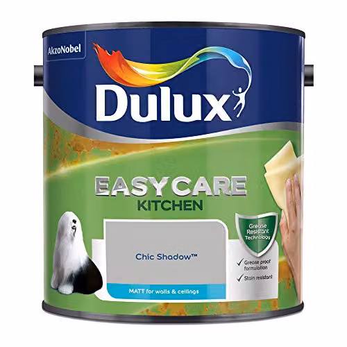 Dulux Easycare Kitchen Matt Emulsion Paint for Walls and Ceilings, Grey, 2.5 Litres – 2
