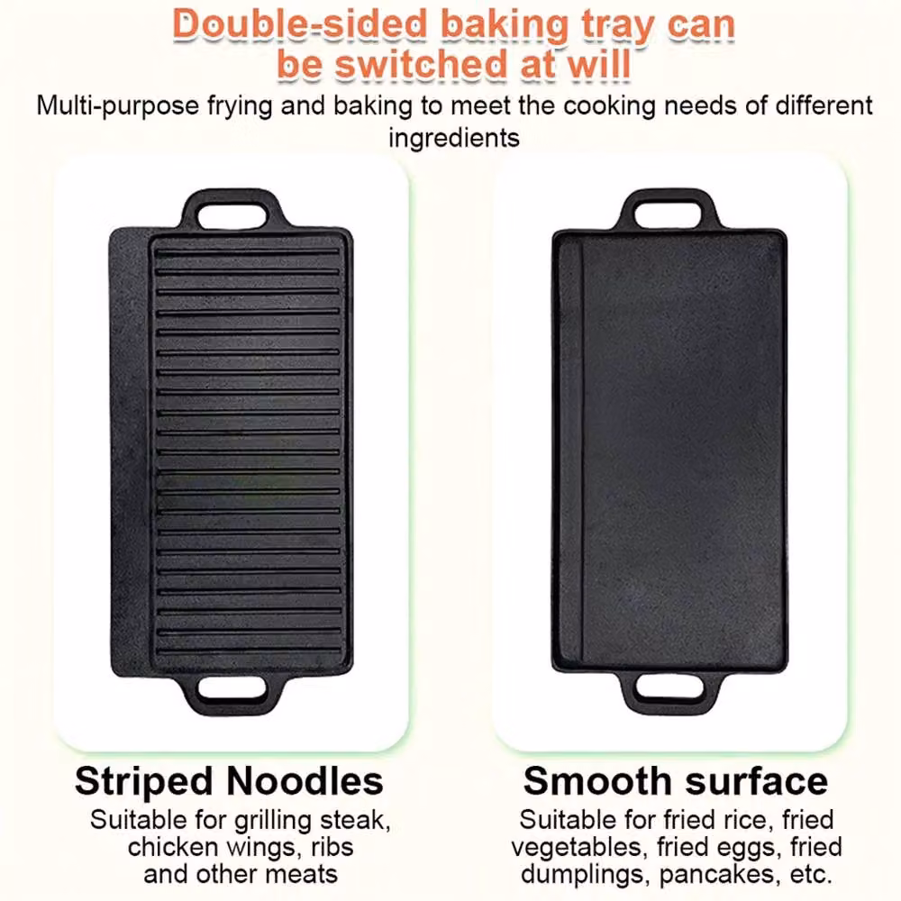 Kelvenix Large Non Stick Cast Iron Griddle Pan Skillet in Black – 3