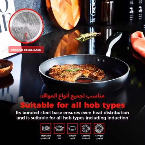 Tower SmartStart Gourmet 24cm Aluminium Non-Stick Frying Pan, Black – 4