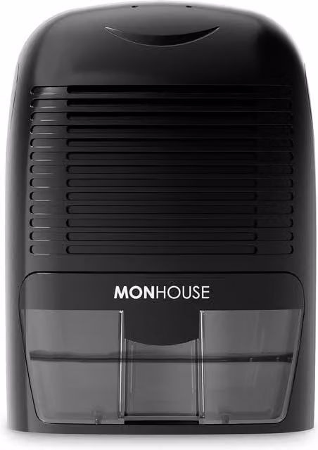 MONHOUSE Portable Compact Quiet Mini Air Dehumidifier and Electric Mould Remover, Black – 1