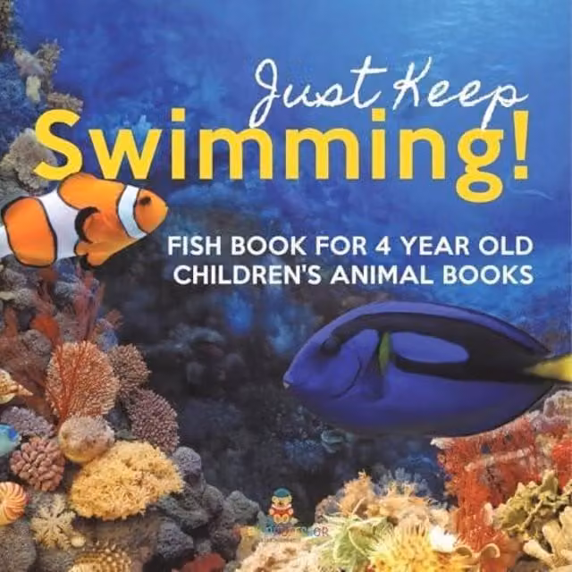 Baby Professor Just Keep Swimming Fish Childrens Animal Book in Orange and Multicolour