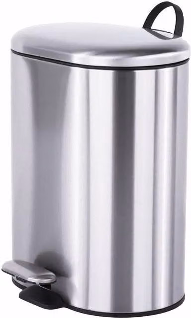 Cosmic Essentials Collection Silver 6L Pedal Bathroom Bin with Removable Inner Bucket and Soft Close Mechanism – 1