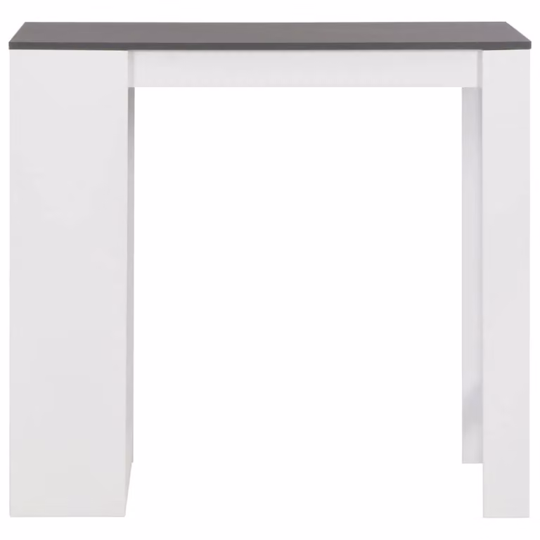 Berkfield Home Modern Bar Table with Shelf in White, W/D/H: 110 x 50 x 103 cm