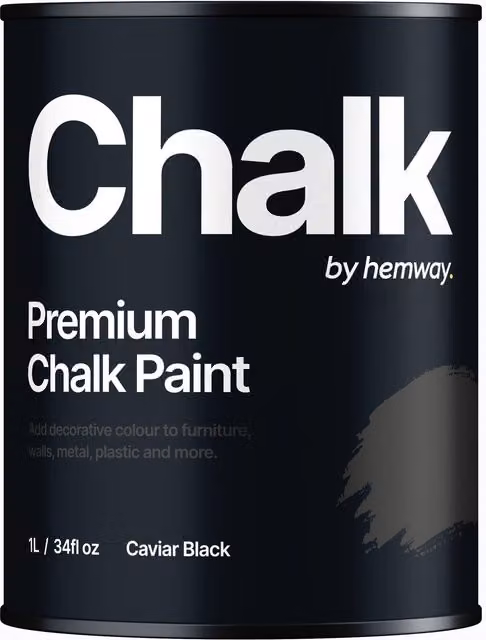 Hemway Chalk Paint Flat Matt in Caviar Black, 1L