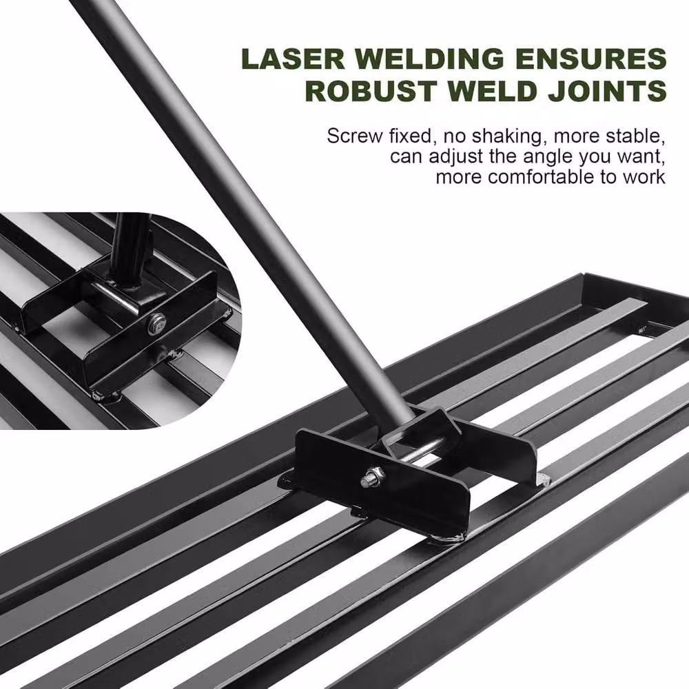 NESTLUNE Heavy Duty Steel Lawn Leveling Rake Roller in Black, W: 76.2 cm x H: 22 cm – 3