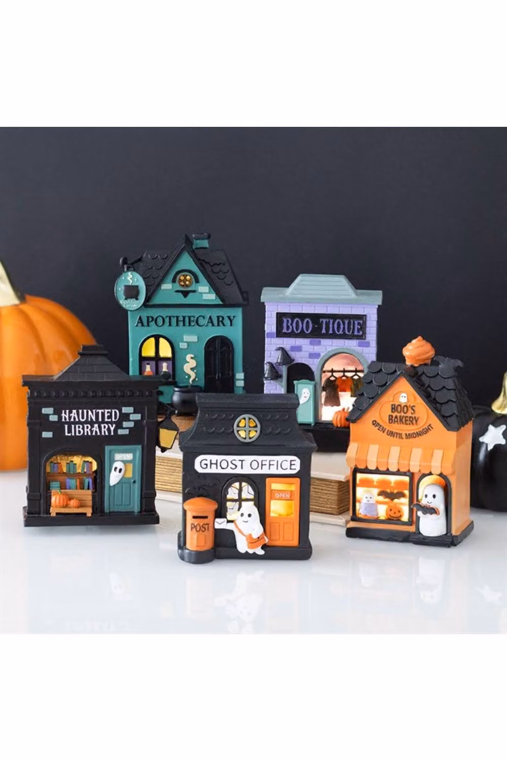 KDMD Apothecary Shop LED Light Up Halloween Decoration, Green Resin Potion Shop Tabletop Ornament – 3