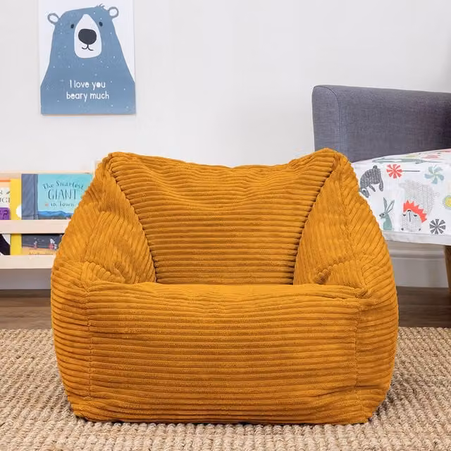 ICON Cord Childrens Bean Bag Chair in Yellow