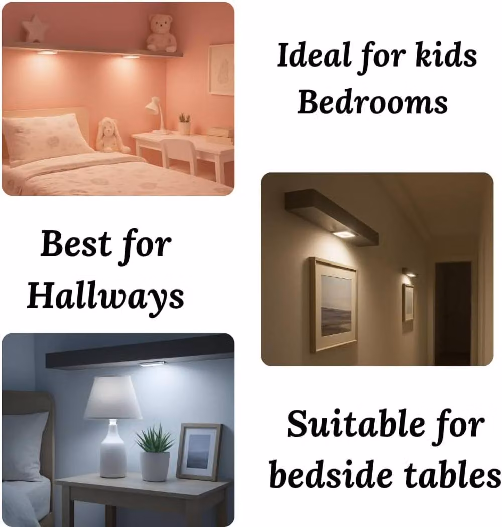 Marco Paul White LED Cordless Night Light with Rocker Switch and Self-Adhesive Mounting – 3