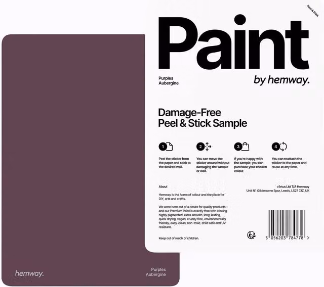Hemway Chalk Paint A5 Sample Swatch in Aubergine Purple