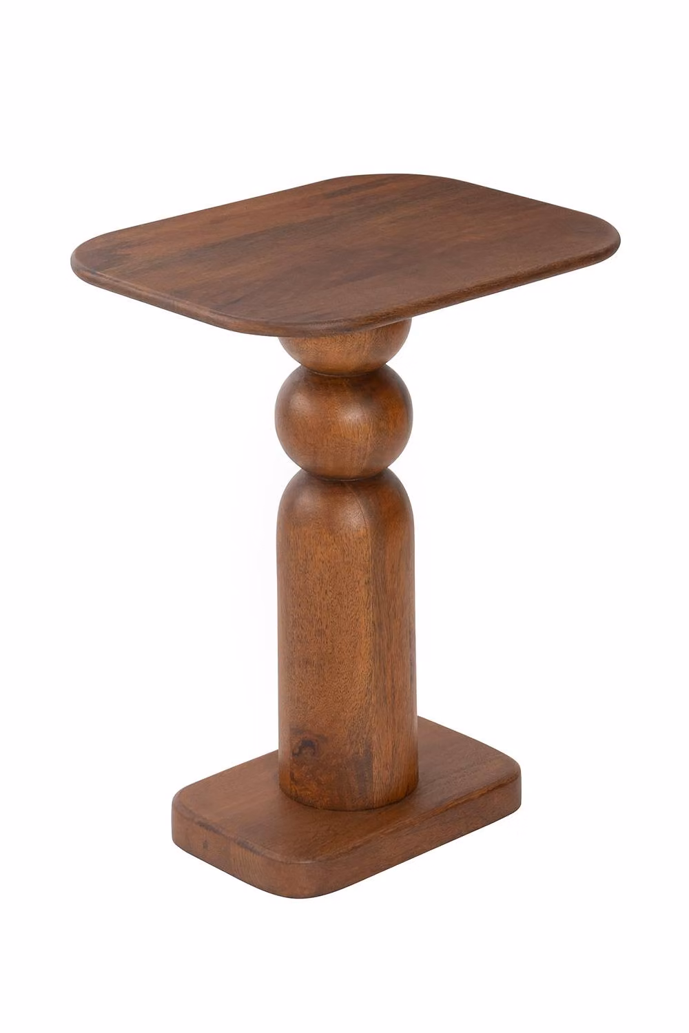 MH London Vita Solid Mango Wood Sculptural Side Table in Walnut Brown – 2