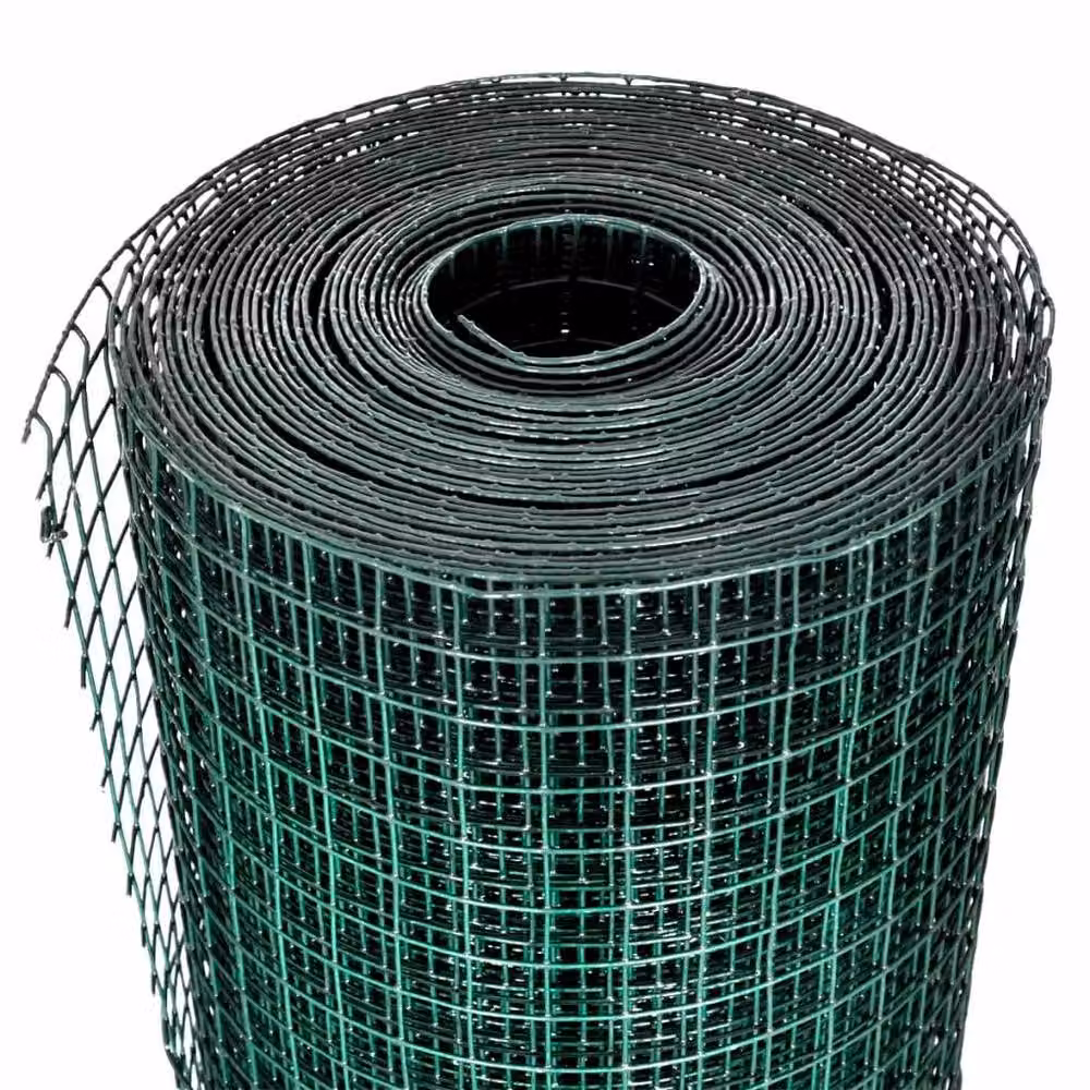 Berkfield Home Green Galvanised Steel Chicken Wire Fence with PVC Coating, 10 x 1 m – 3