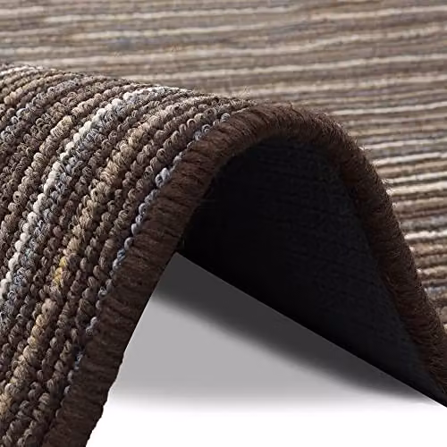 JVL Arona Machine Washable Striped Runner Doormat, Brown, W/D/H: 57 x 150 cm – 5