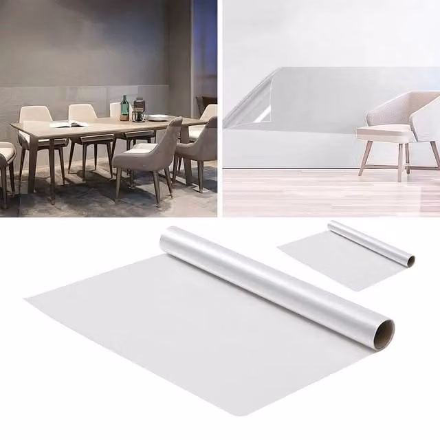 NESTLUNE Transparent Waterproof Self-Cling Wall Protection Film, Clear, W: 100 cm, H: 15 cm – 1