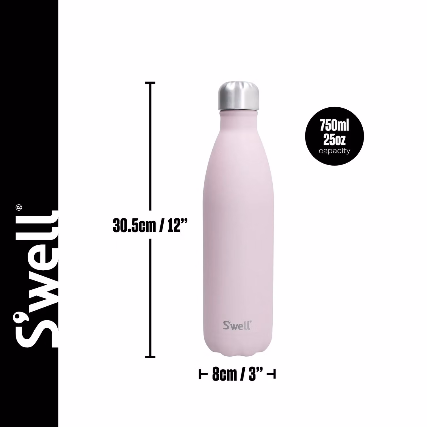 S'well Pink Topaz Vacuum Insulated Stainless Steel Water Bottle, 750ml – 4