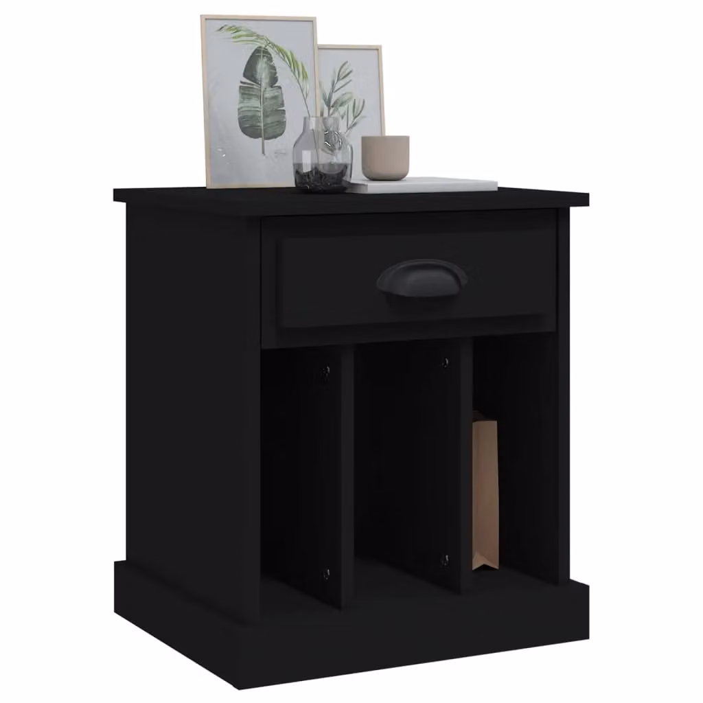 Berkfield Home Black Bedside Cabinet W/D/H: 43 x 36 x 50 cm – 3