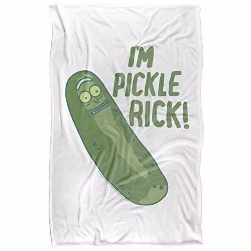 Warner Bros. Rick and Morty Pickle Rick Super Soft Silky Touch Fleece Blanket, Multicolour – 1