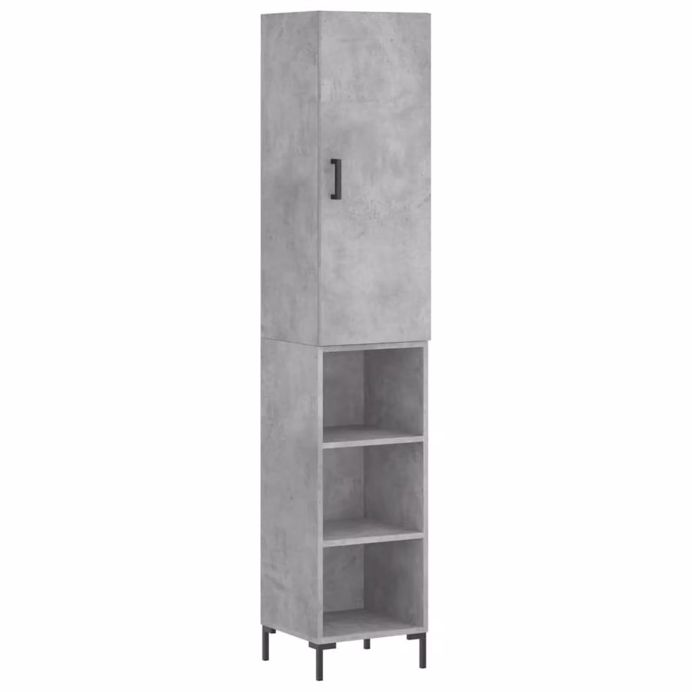 Berkfield Home Industrial Highboard in Grey with Hinged Doors and Internal Shelves, W/D/H: 34.5 x 34 x 180 cm – 3