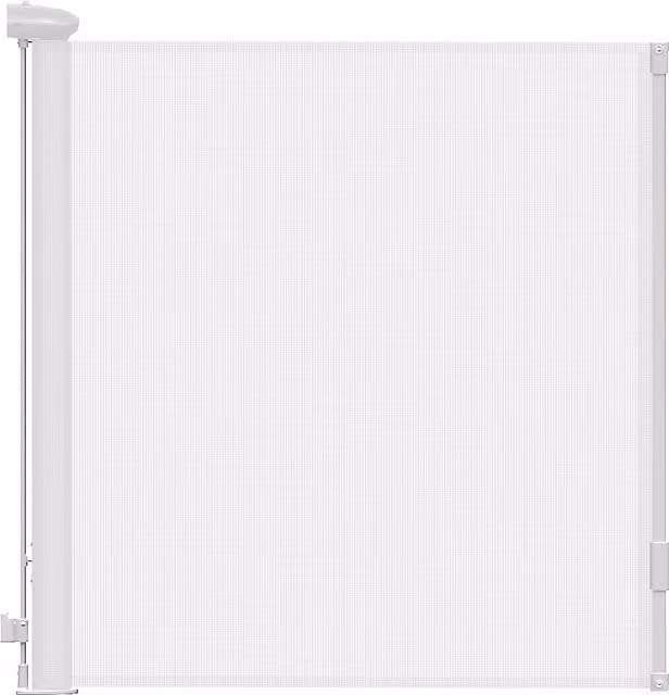 Kidkid Extendable and Retractable White Safety Gate for Doors and Stairs