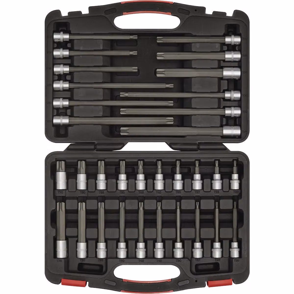 Loops 32 Piece TRX Star Bit Set, 3/8 Inch Square Drive, 200mm Long, S2 Steel, Silver – 4