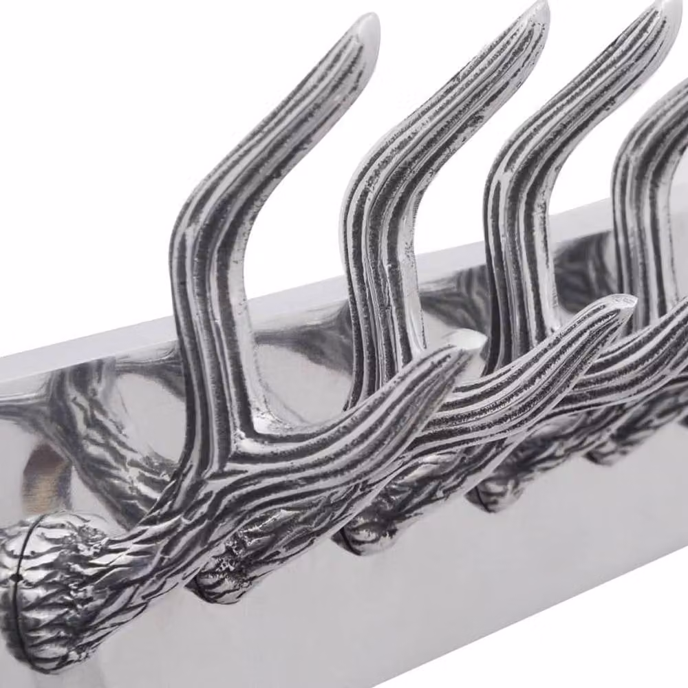 Berkfield Home Silver Aluminium Wardrobe Hook Coat Rack and Hat or Tie Hanger – 3