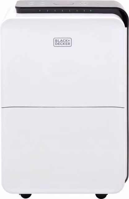Black+Decker 30 Litre Dehumidifier with 24 Hour Timer, White