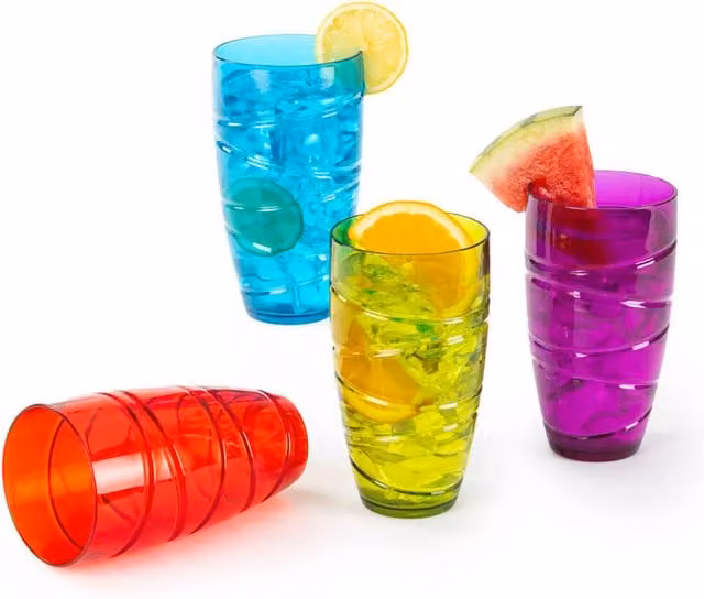 LIVIVO Multicolour Plastic Tumbler Set of 4