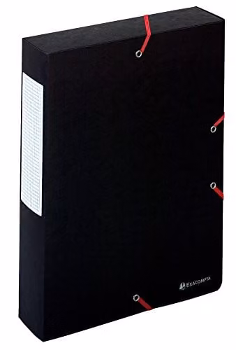 Exacompta Scotten Black A4 Document Box with 6cm Spine for Archive Storage – 1
