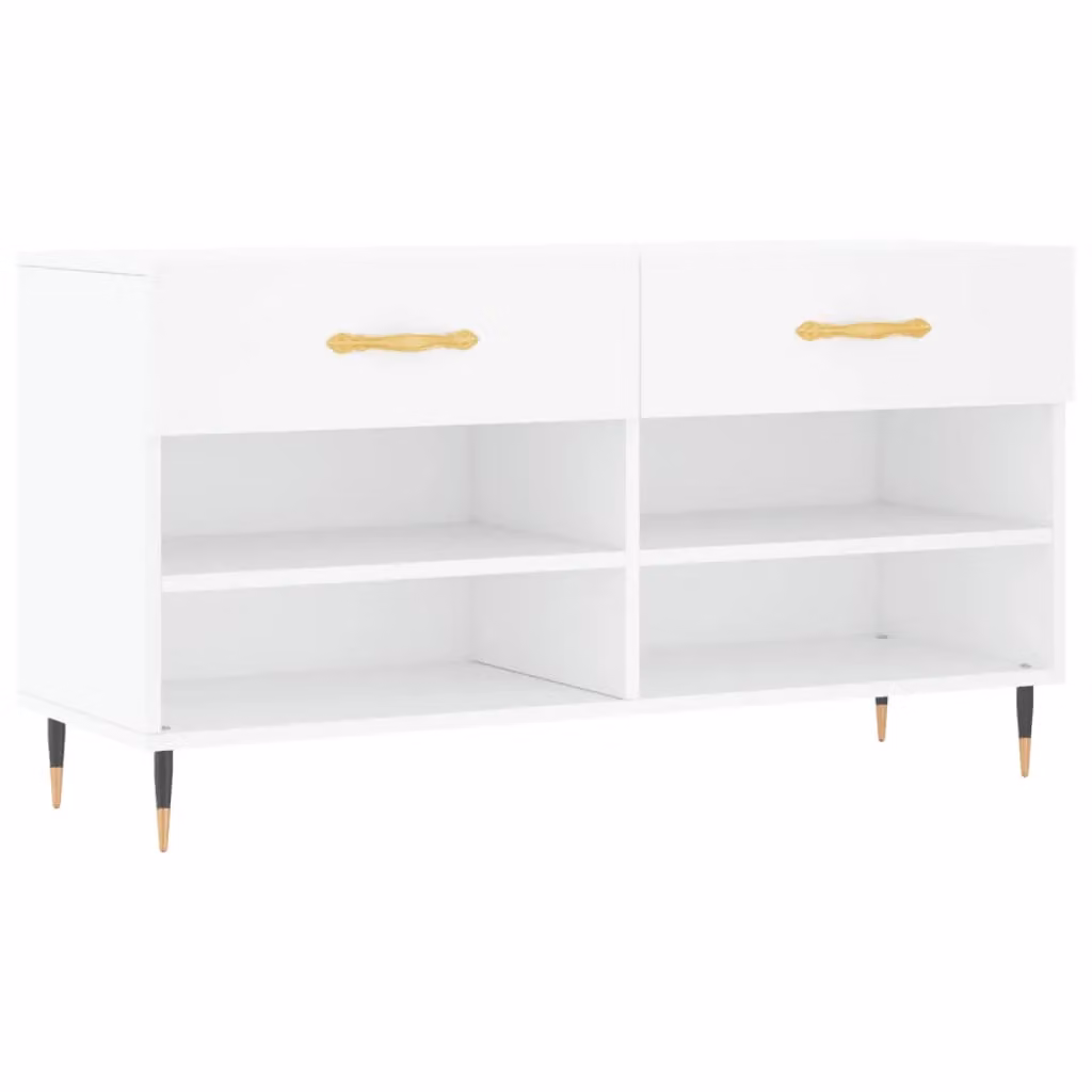 Berkfield Home White Shoe Bench W/D/H: 102 x 35 x 55 cm – 2