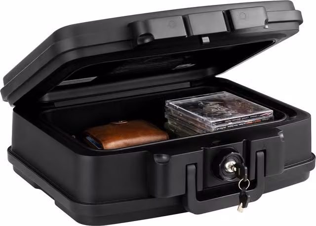 COSTWAY Portable Fireproof Safe Box in Black