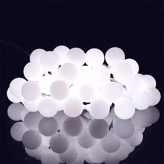 SPETLEK Solar LED Retro Ball Party Fairy Lights, 100 LEDs, White, 12m