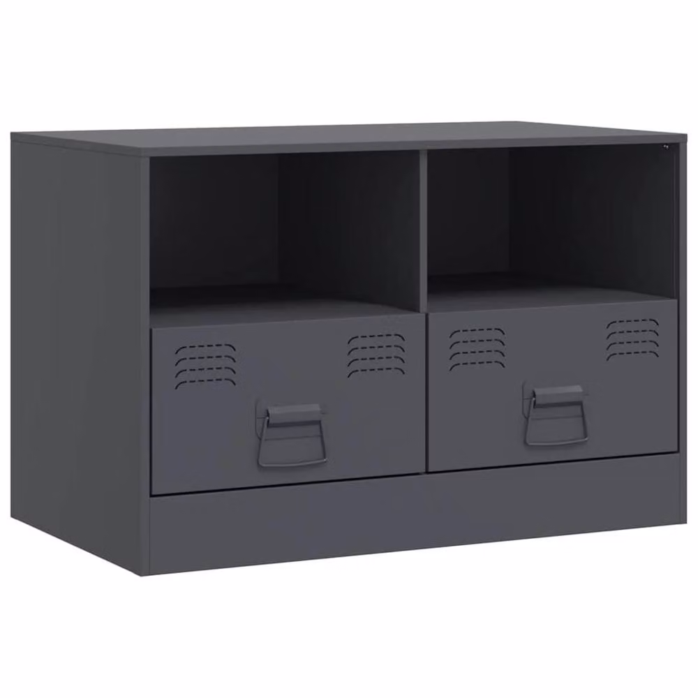 Berkfield Home Anthracite Steel TV Cabinet in Dark Grey, W/D/H: 67 x 39 x 44 cm – 3