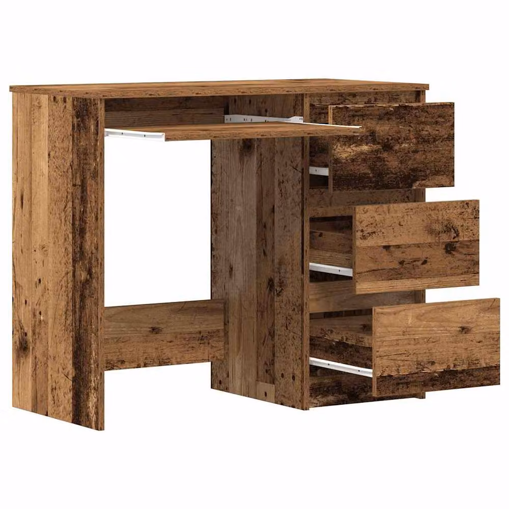Berkfield Home Modern Writing Desk in Brown, Engineered Wood, W/D/H: 90 x 45 x 76 cm – 3