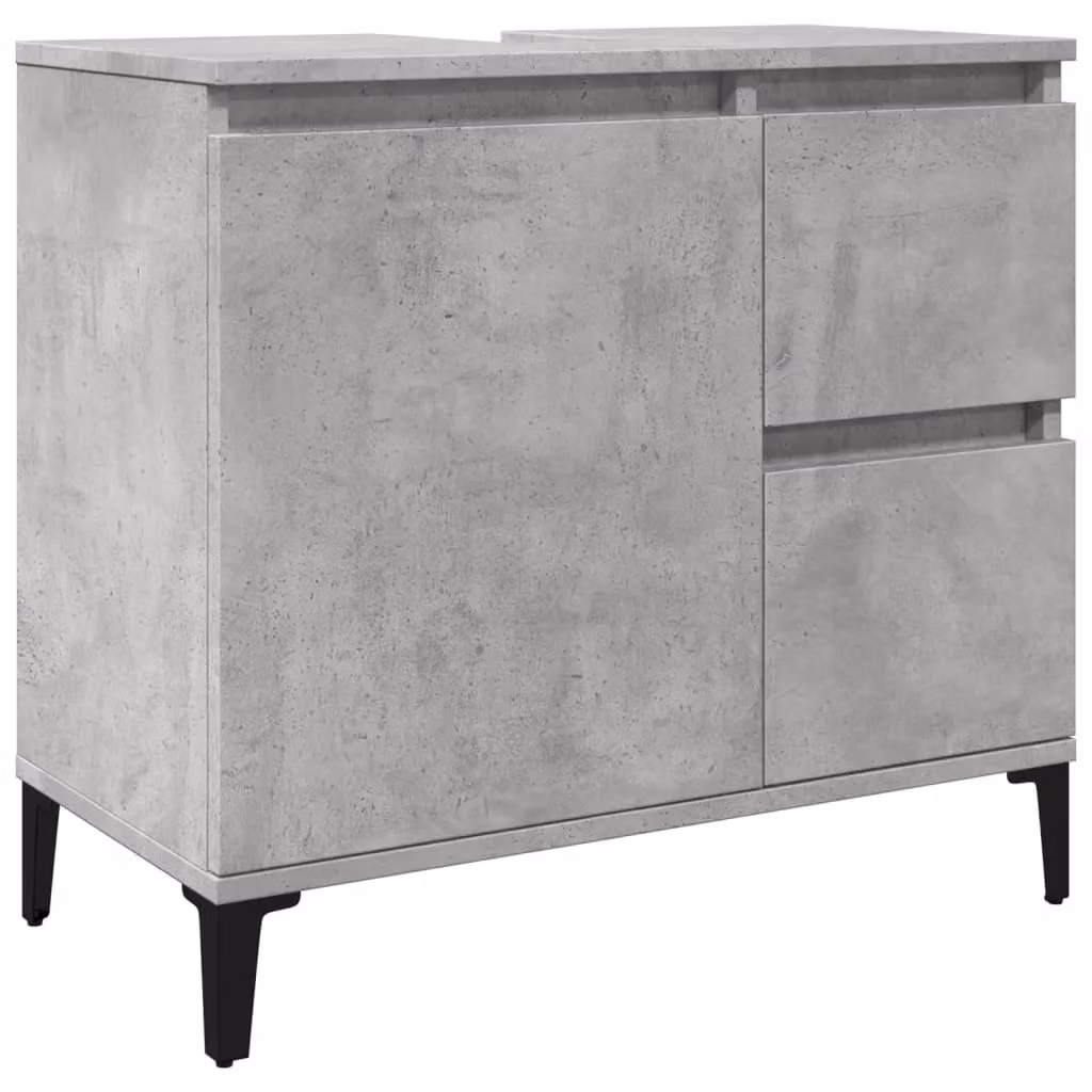 Berkfield Home Sink Cabinet in Concrete Grey, W/D/H: 65 x 33 x 60 cm – 2