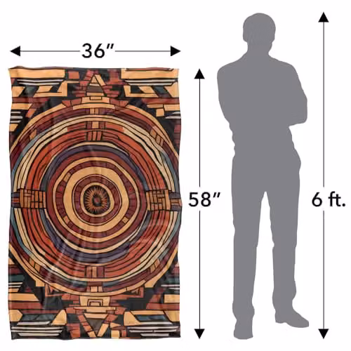 JQ Licensing James Piazza Aztec Pattern Silky Touch Super Soft Fleece Throw Blanket, Multicolour, W: 91 cm, D: 147 cm – 4