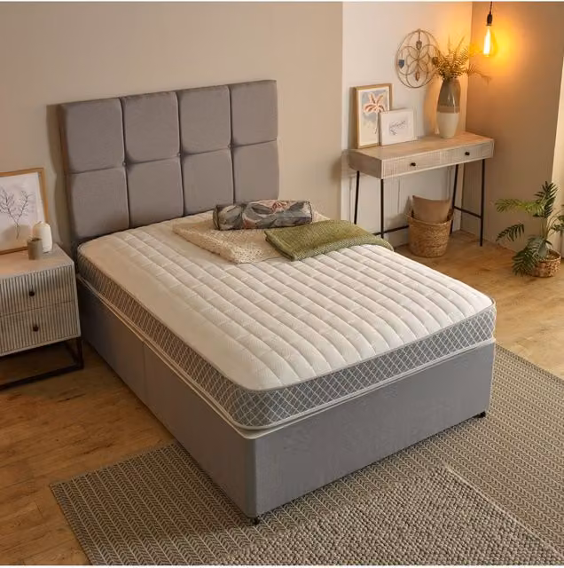 Starlight Beds Hybrid Memory Foam and Spring Mattress in White and Grey, W/D/H: 120 x 200 cm – 1