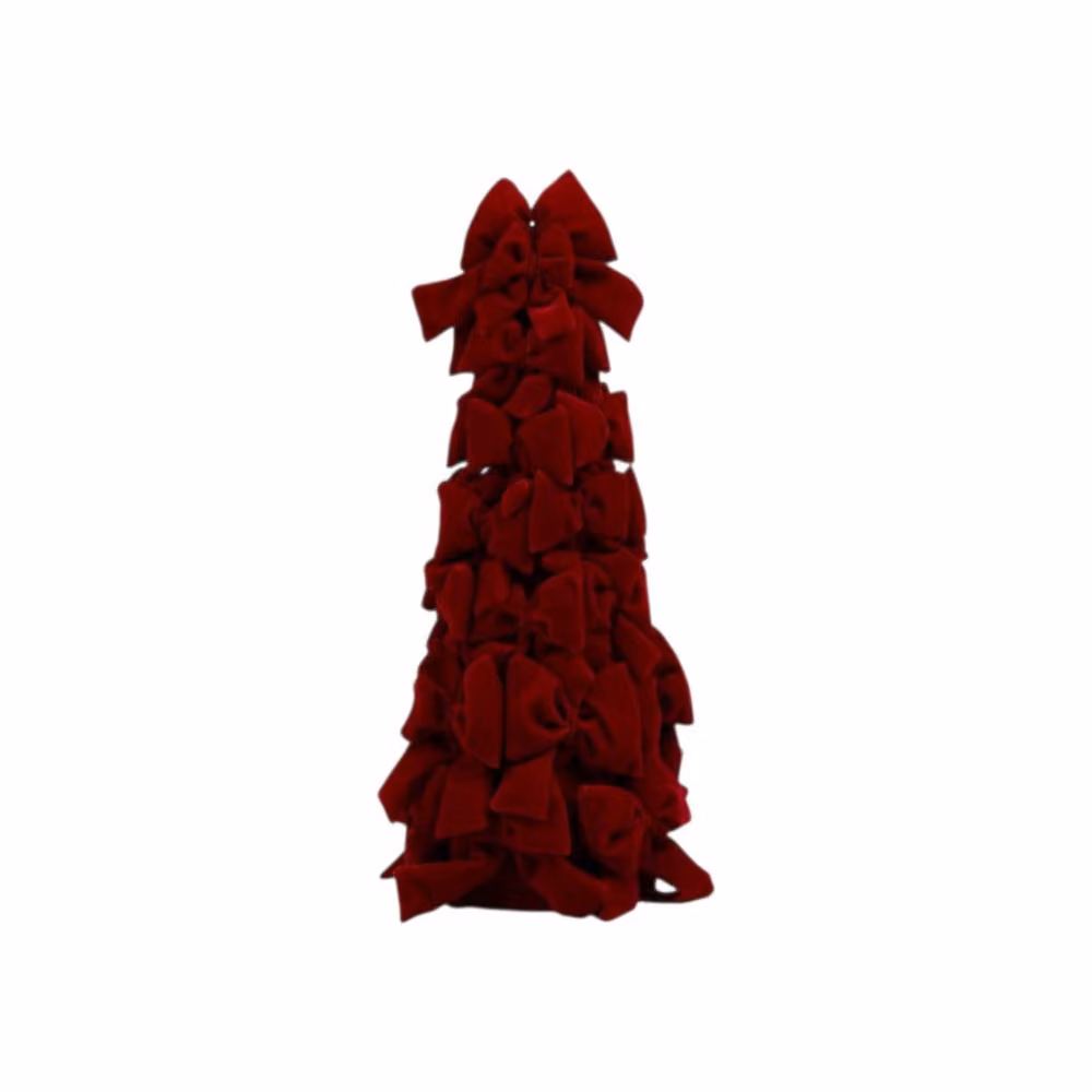Garden Greatness Red Velvet Christmas Tree Cone Tabletop Decoration – 2