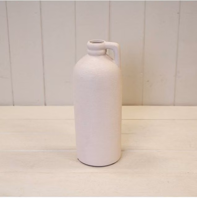 KDMD White Tall Textured Ceramic Jug
