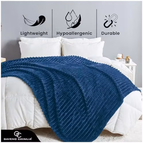 Gaveno Cavailia Blue Fleece Throw Blanket, W/D/H: 150 x 200 cm – 2
