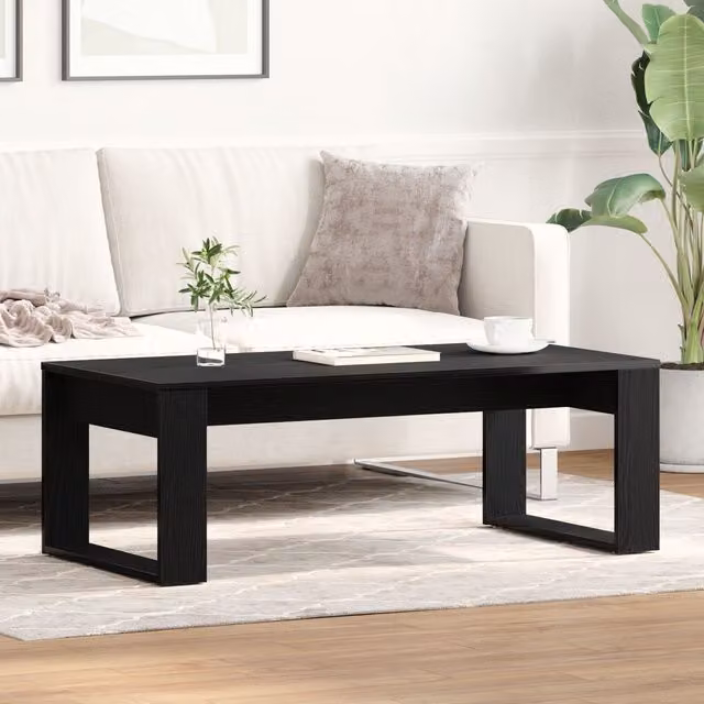 Berkfield Home Black Oak Coffee Table in Black, W/D/H: 102 x 50 x 35 cm – 1