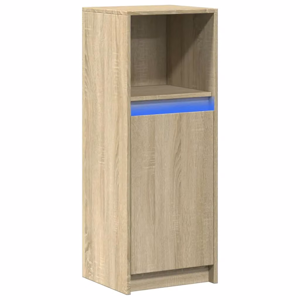 Berkfield Home Modern Sonoma Oak Sideboard with Integrated LED Lighting in Brown, W/D/H: 38 x 34 x 100 cm – 2