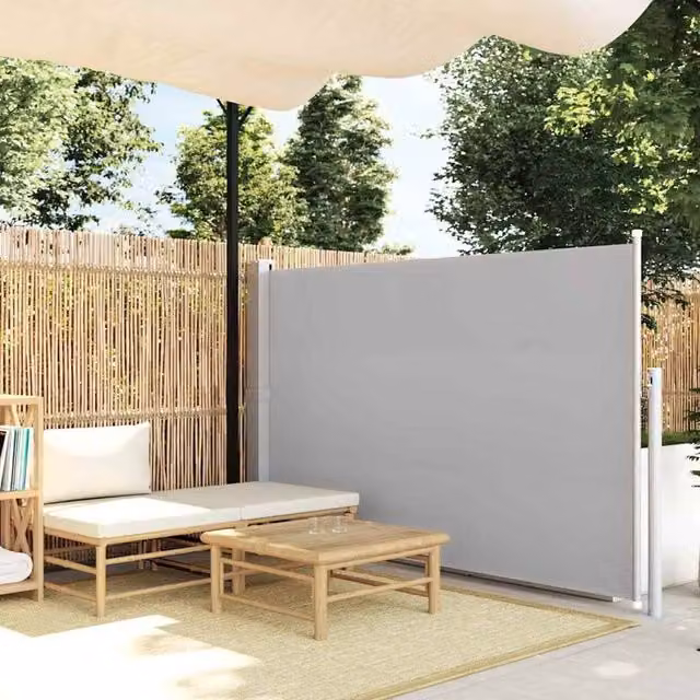 Berkfield Home Retractable Side Awning in Grey, W/H: 300 x 140 cm