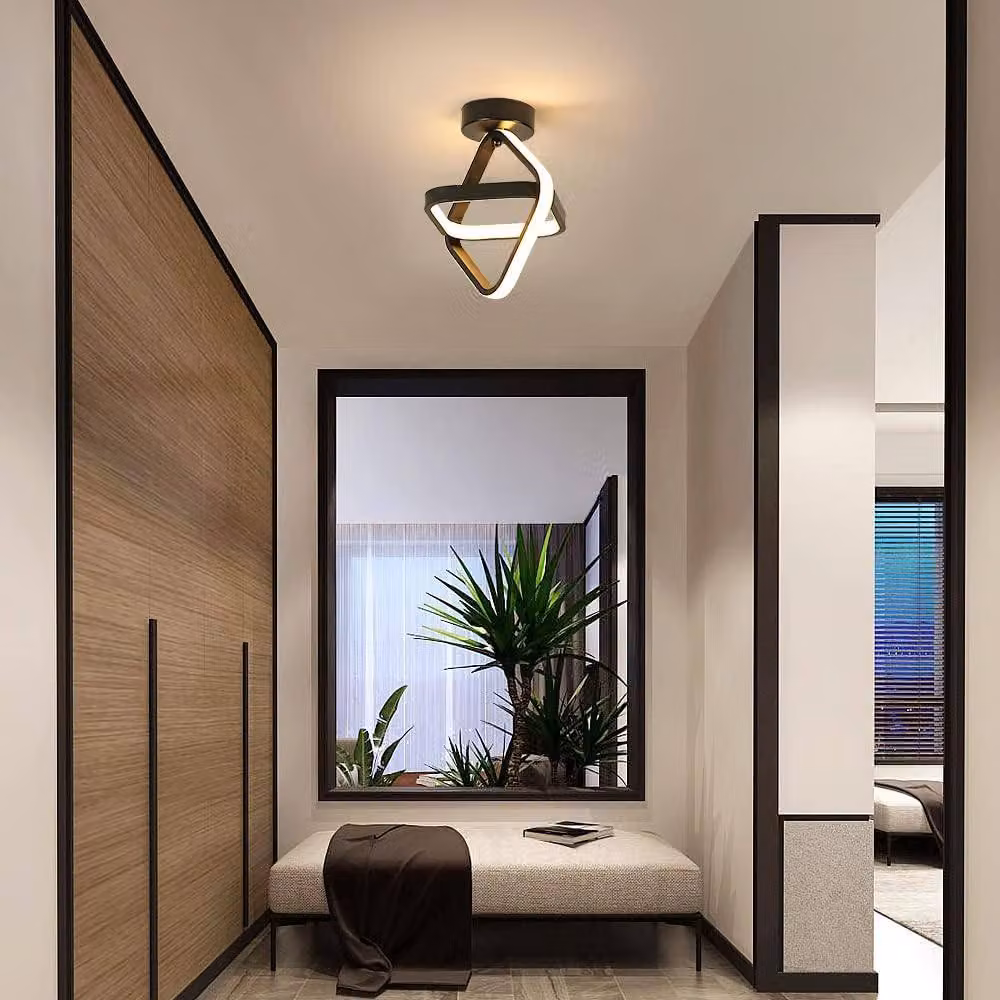 COMELY Modern Black Square LED Ceiling Light, 24W, 3000K Warm White, Dia: 22 cm – 3