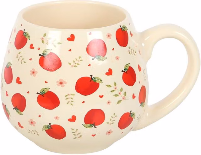 Something Different Apple Rounded Ceramic Mug in White