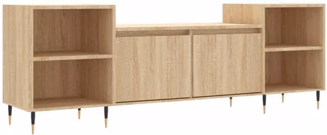 Berkfield Home Sonoma Oak TV Cabinet in Brown, W/D/H: 160 x 35 x 55 cm – 1