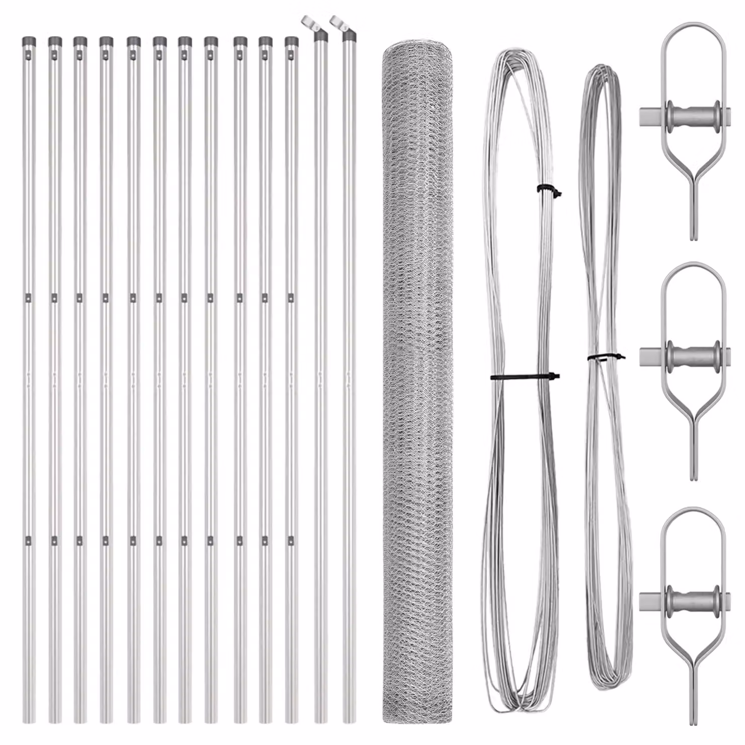 Berkfield Home Hexagon Fence in Silver Galvanised Steel, H: 160 cm, W: 25 m – 2